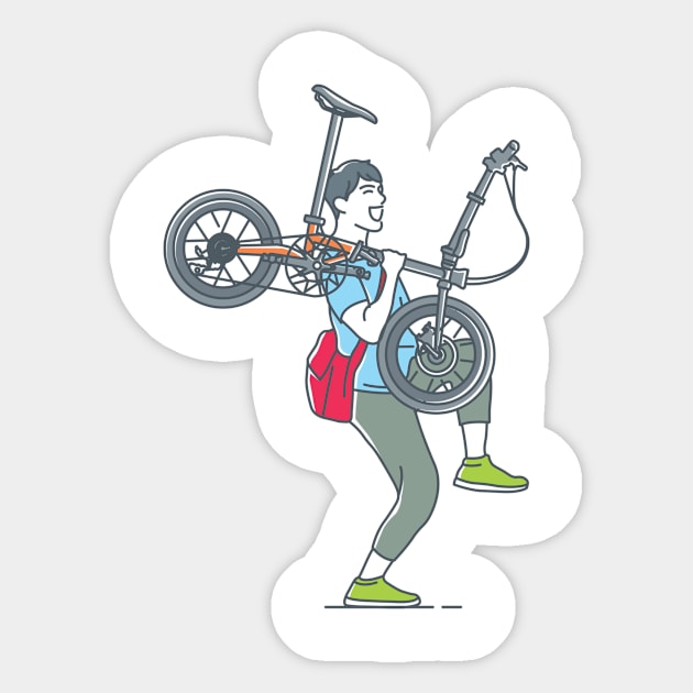 funny folding bike Sticker by savya std22